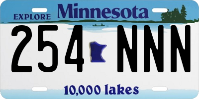 MN license plate 254NNN