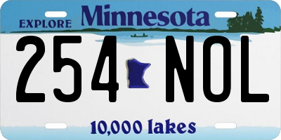MN license plate 254NOL