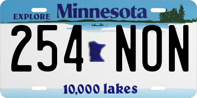 MN license plate 254NON