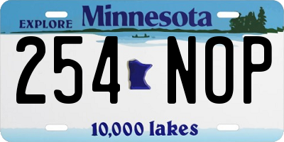 MN license plate 254NOP