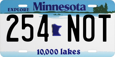 MN license plate 254NOT
