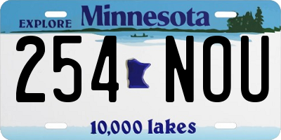 MN license plate 254NOU