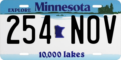 MN license plate 254NOV