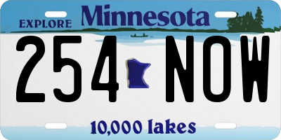 MN license plate 254NOW