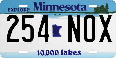MN license plate 254NOX
