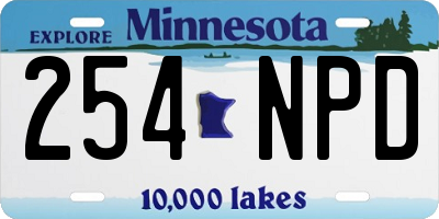 MN license plate 254NPD