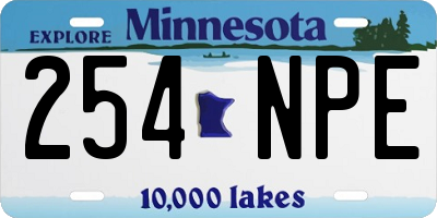 MN license plate 254NPE