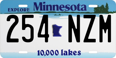 MN license plate 254NZM