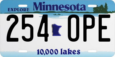 MN license plate 254OPE