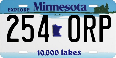 MN license plate 254ORP