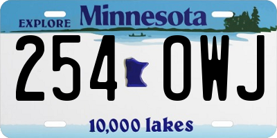 MN license plate 254OWJ