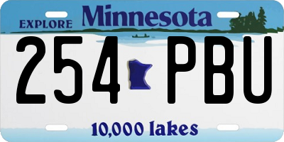 MN license plate 254PBU