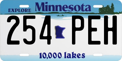 MN license plate 254PEH