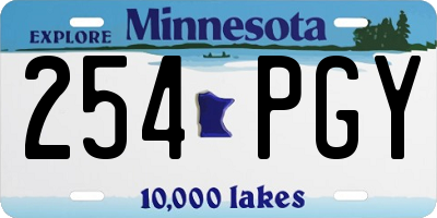 MN license plate 254PGY