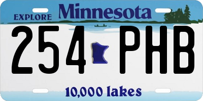MN license plate 254PHB