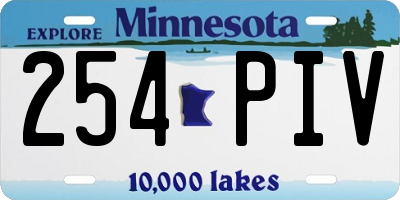 MN license plate 254PIV