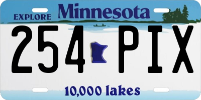 MN license plate 254PIX