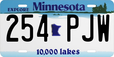 MN license plate 254PJW
