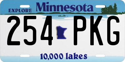 MN license plate 254PKG