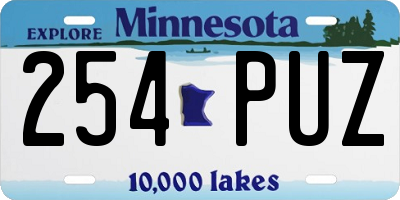 MN license plate 254PUZ