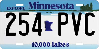 MN license plate 254PVC
