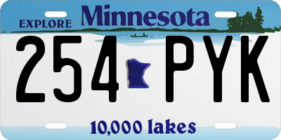 MN license plate 254PYK