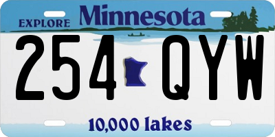 MN license plate 254QYW