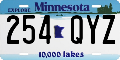 MN license plate 254QYZ