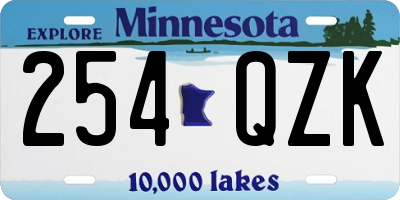 MN license plate 254QZK