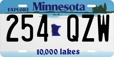 MN license plate 254QZW