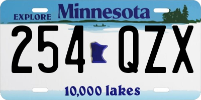 MN license plate 254QZX