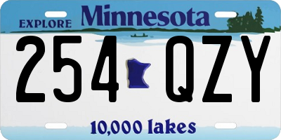MN license plate 254QZY