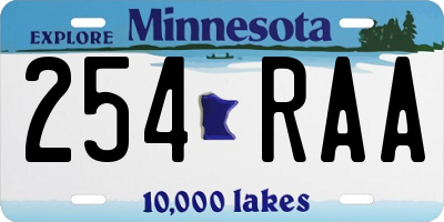 MN license plate 254RAA