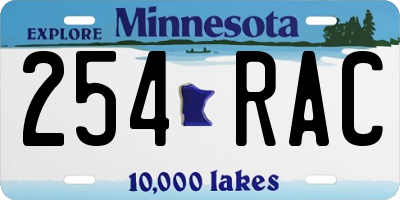 MN license plate 254RAC
