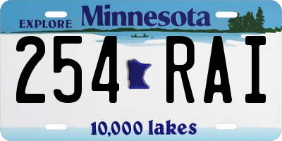 MN license plate 254RAI