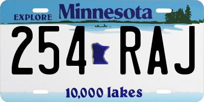 MN license plate 254RAJ