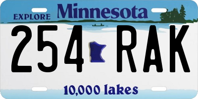 MN license plate 254RAK