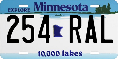 MN license plate 254RAL