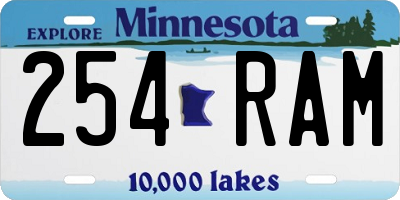 MN license plate 254RAM