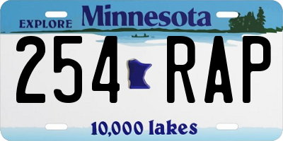 MN license plate 254RAP