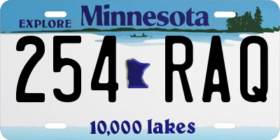 MN license plate 254RAQ