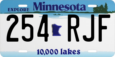 MN license plate 254RJF