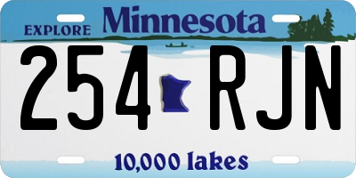 MN license plate 254RJN
