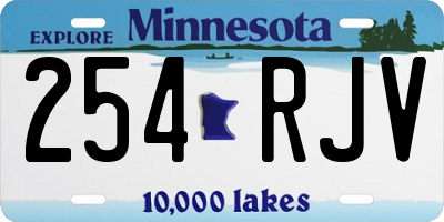MN license plate 254RJV