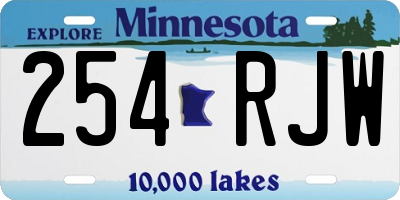 MN license plate 254RJW