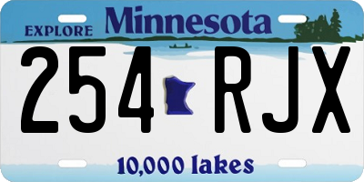 MN license plate 254RJX