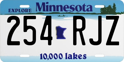 MN license plate 254RJZ
