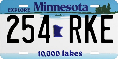 MN license plate 254RKE