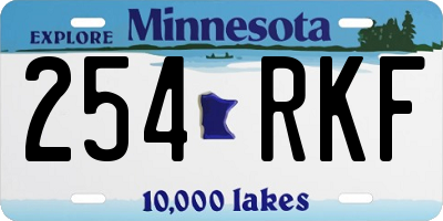 MN license plate 254RKF