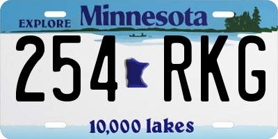MN license plate 254RKG